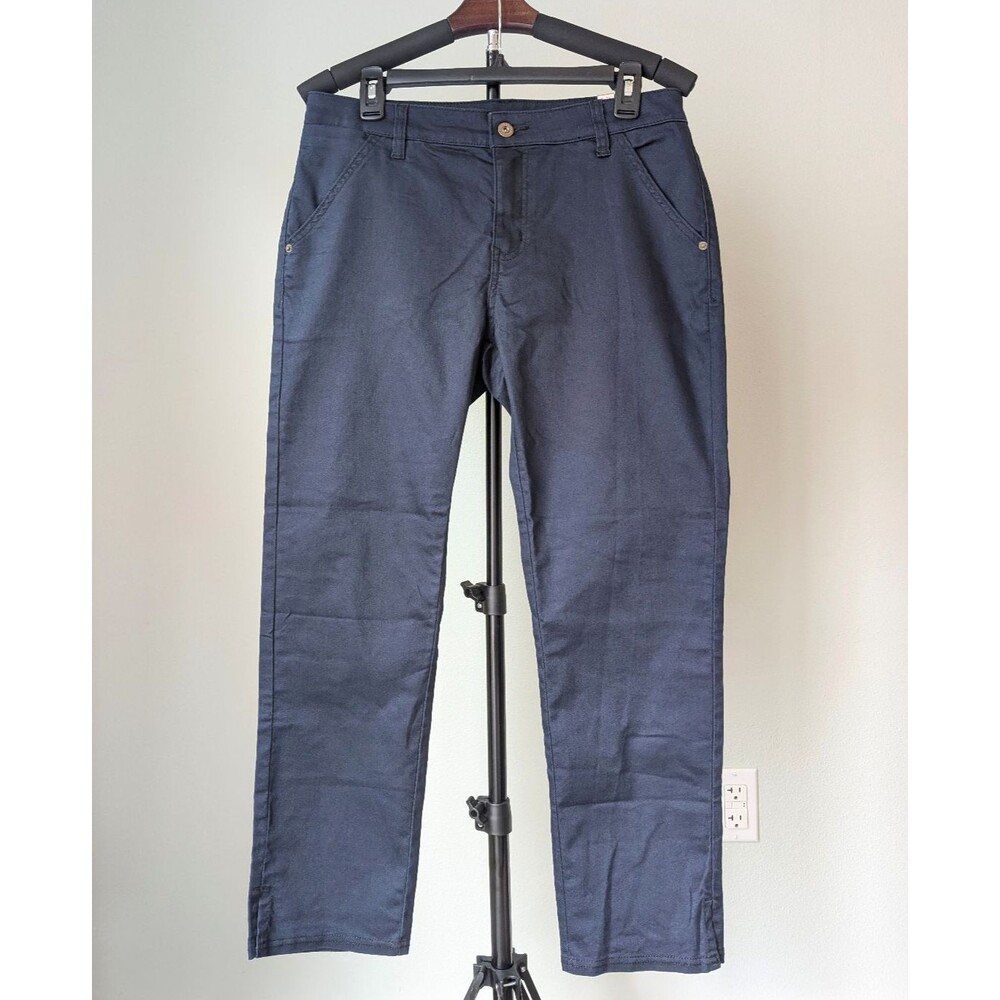 PrAna Women's Kayla Crop Chino Pants Indie Blue Organic Cotton Stretch- Sz 8 NWT